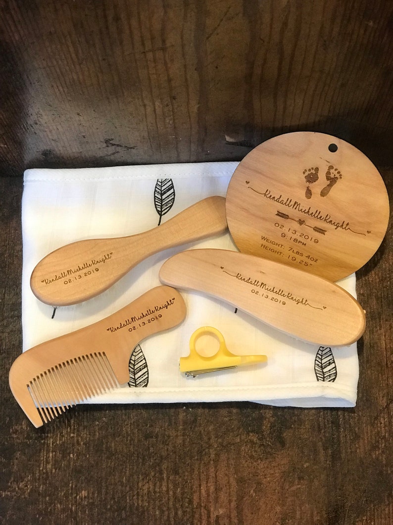 Personalized Baby Hair Brush & Comb Set Engraved Baby Gift Etsy