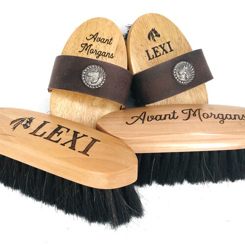 Custom Personalized Hand Engraved Horse Grooming Brush Set Etsy