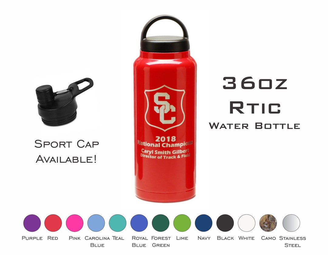 Custom Engraved 36oz RTIC Water Bottle Vacuum Sealed Water Etsy