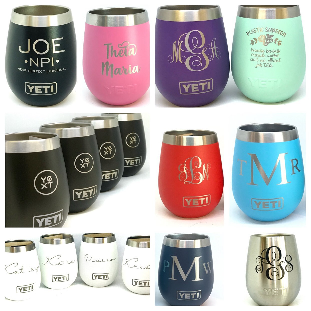 Engraved YETI Wine Tumbler 10oz Vacuum Sealed Tumblers Etsy