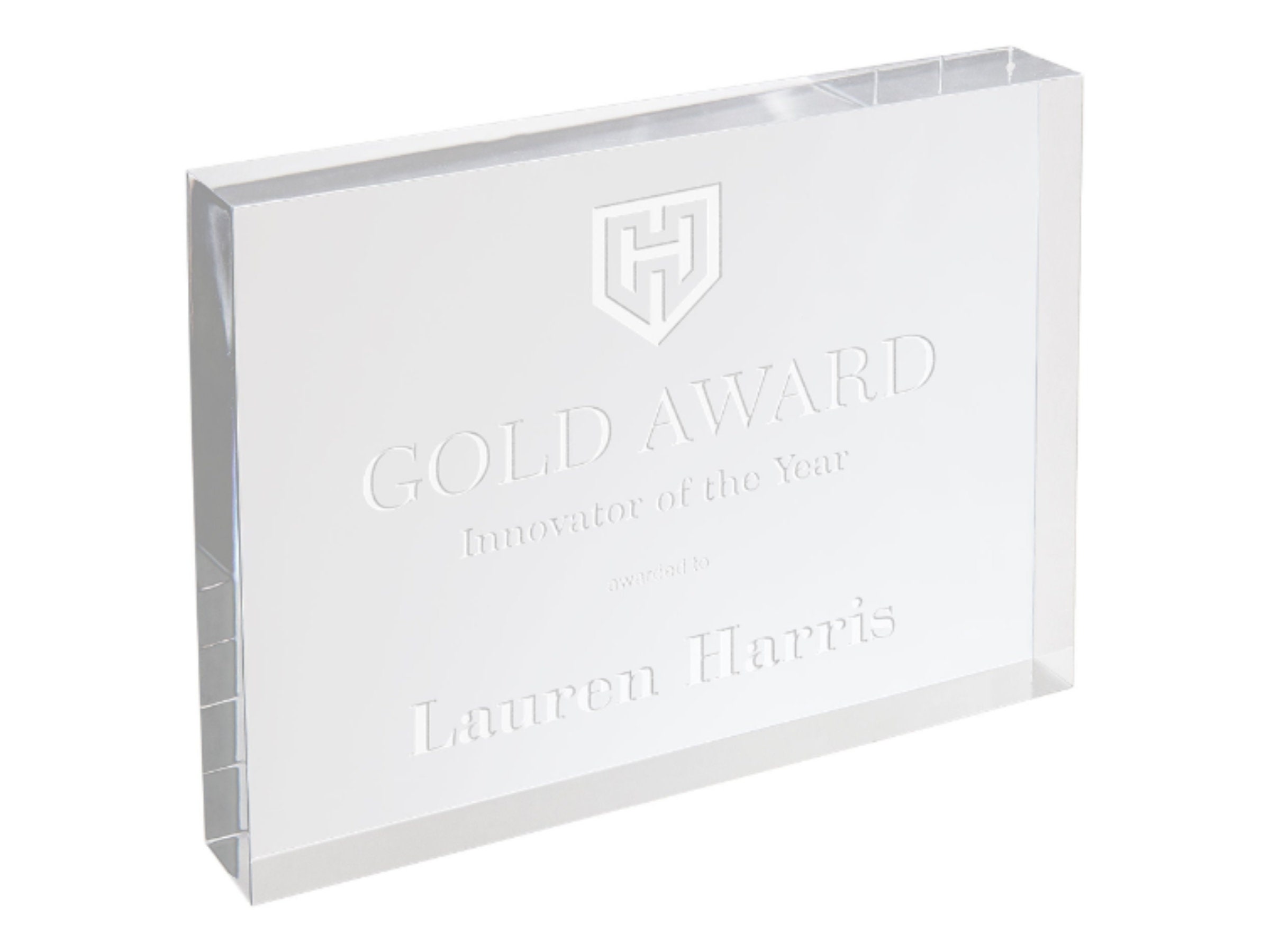 Clear Acrylic Block Award - Rectangle with Bevels