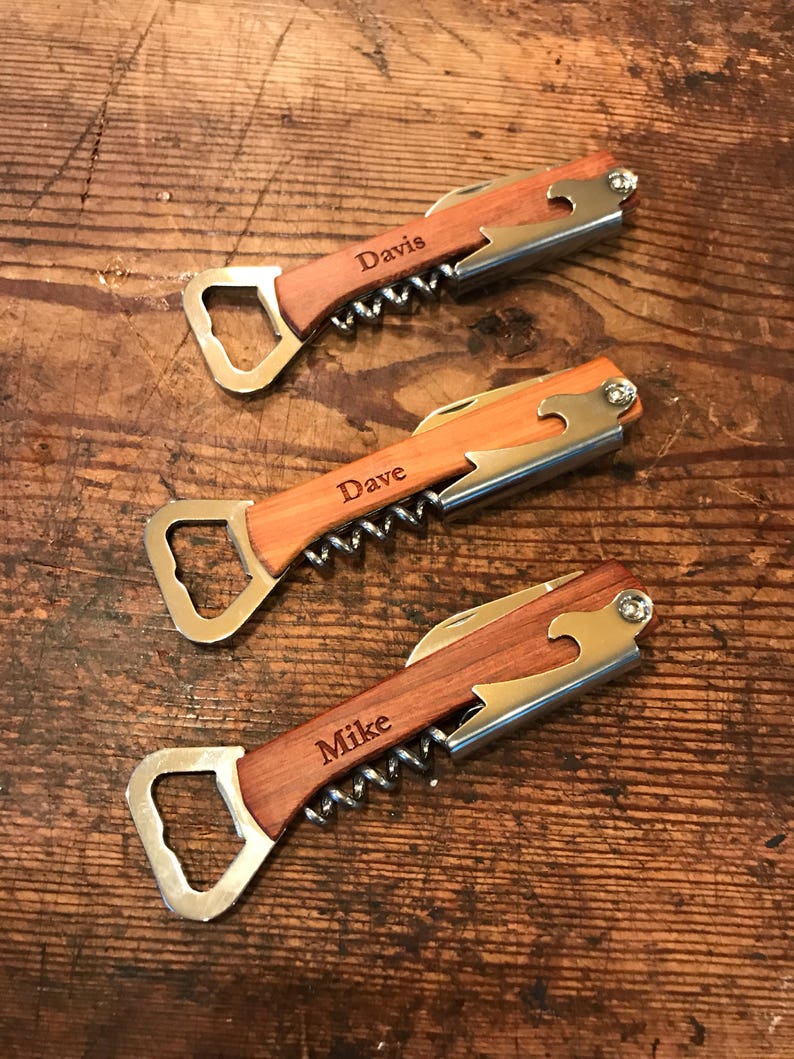 Personalized Rosewood Wine Bottle Opener Wedding Favors Etsy