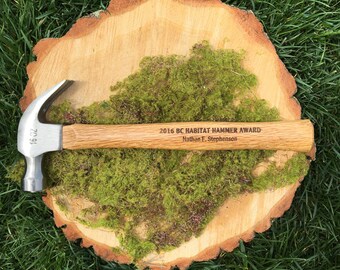 Personalized Engraved Hammer, Father's Day Hammer, Engraved Hammer Award, 16oz Wooden Hammer, Customized Hammer