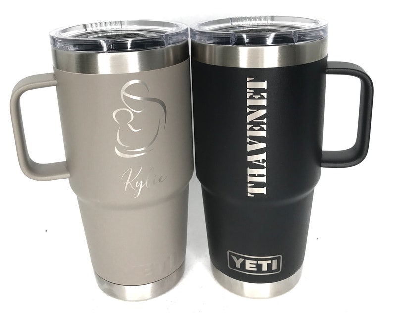 30oz Custom Engraved YETI Travel Mug W/ Handle & New Etsy