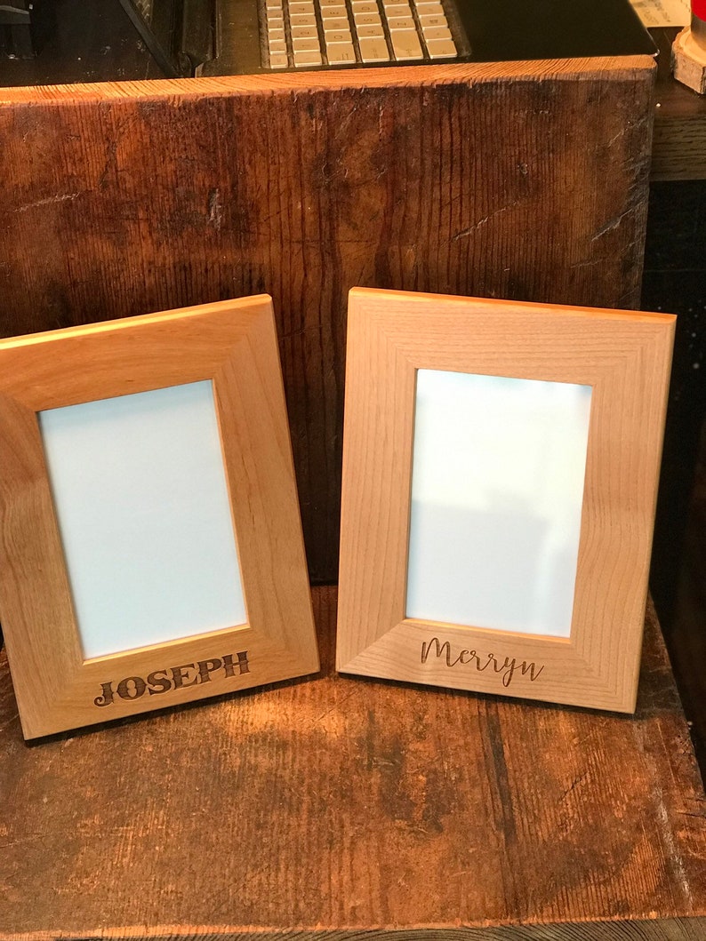 Red Alder Wood Picture Frame Multiple Sizes Custom Engraved Etsy