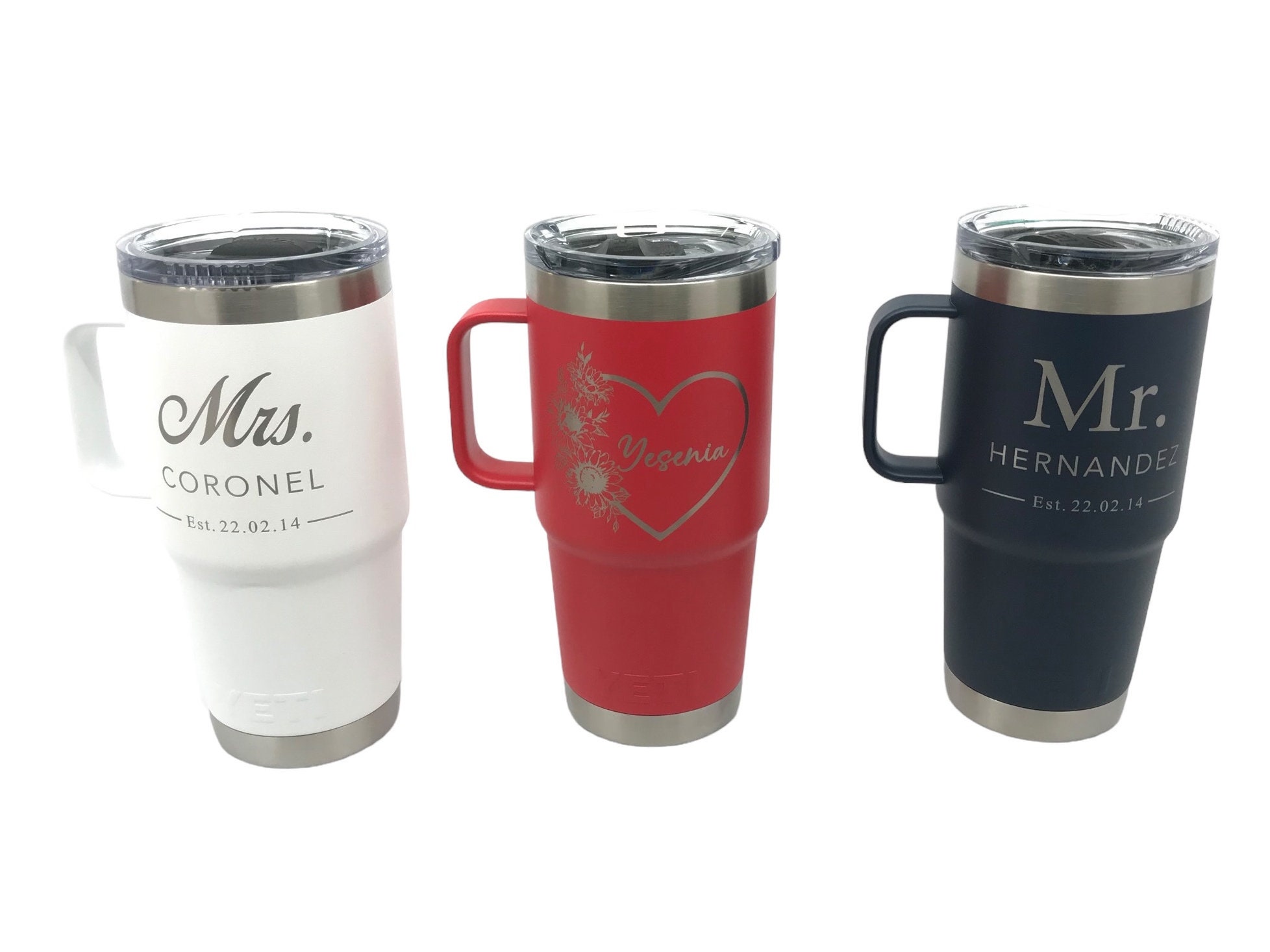 24oz Custom Engraved YETI Mug, Vacuum Sealed Mug With Handle