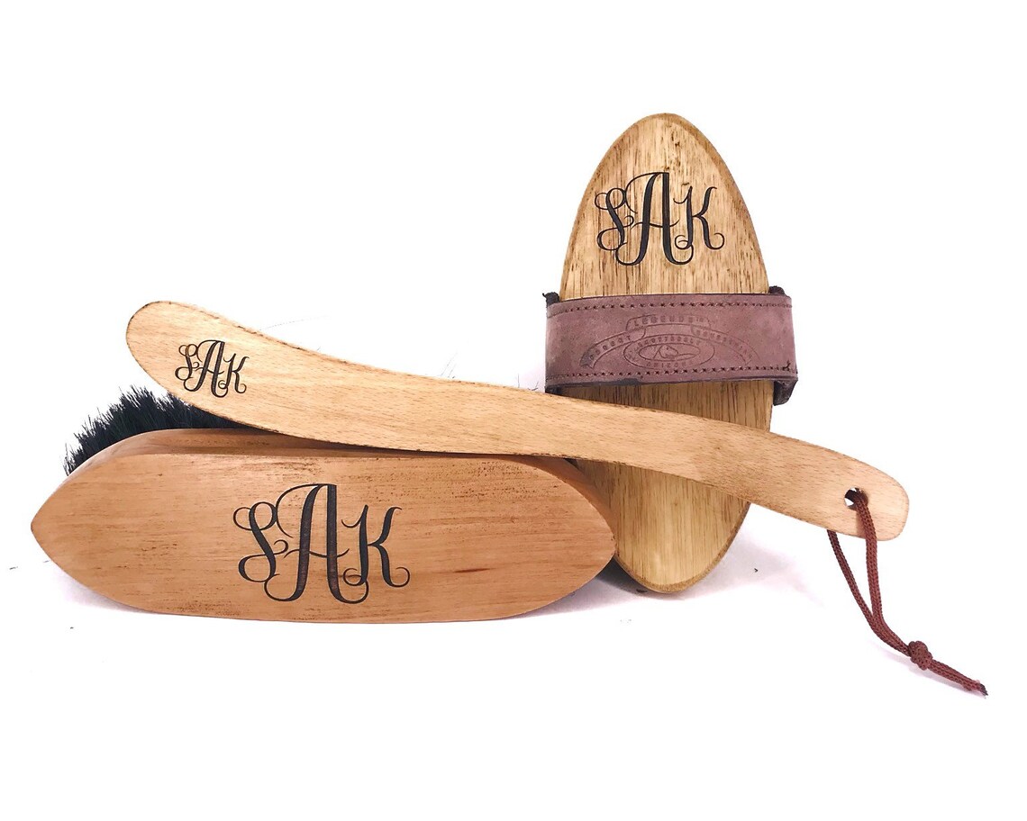 Personalized Equestrian Horse Brush Set two three or four Etsy