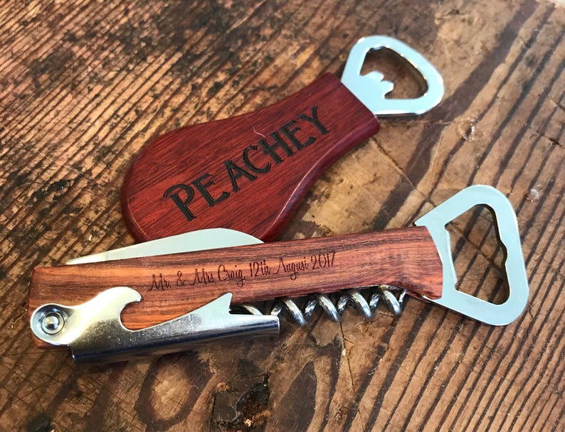 Personalized Rosewood Wine Bottle Opener Wedding Favors Etsy