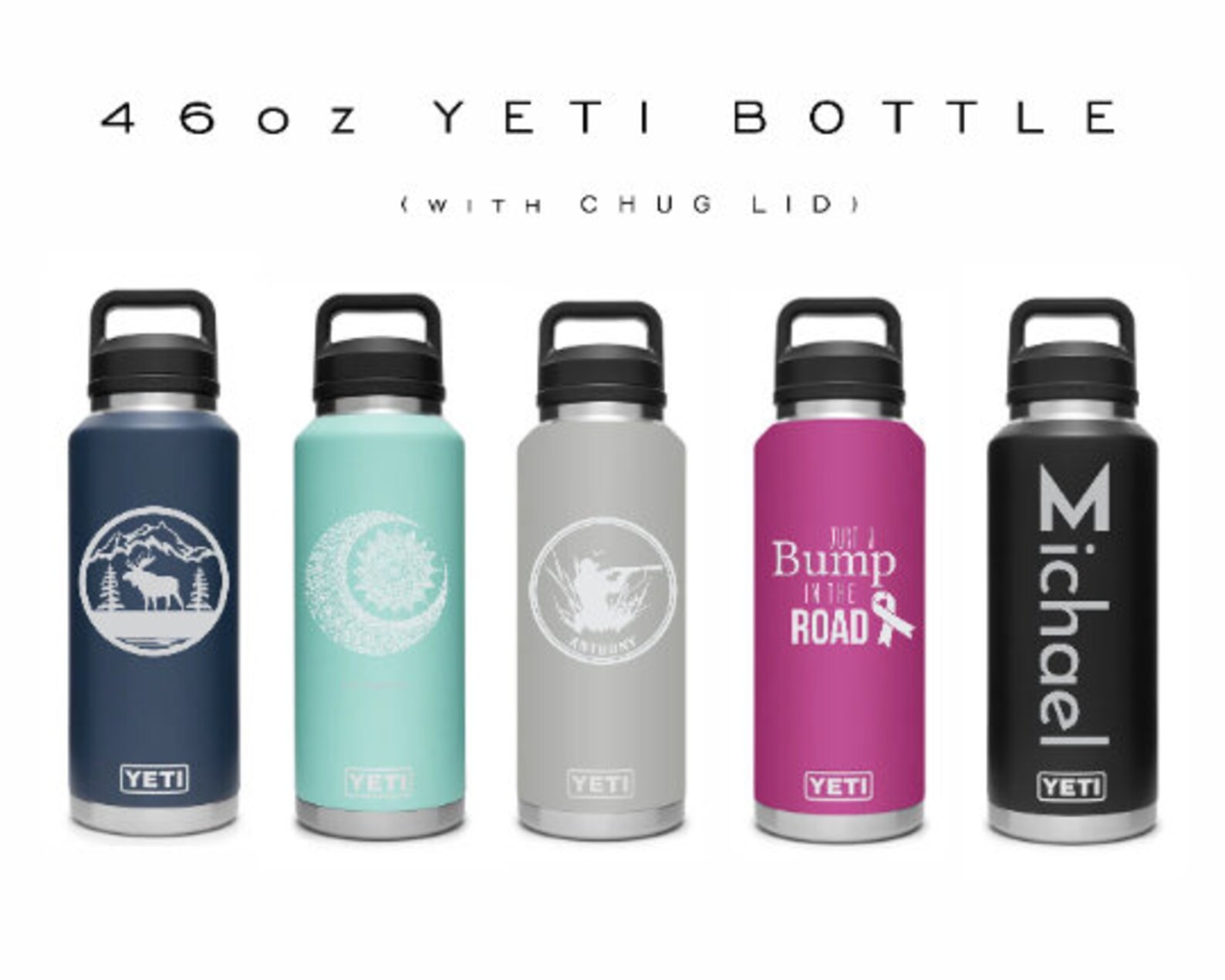 46oz Customized YETI Bottle insulated Personalized Travel Etsy