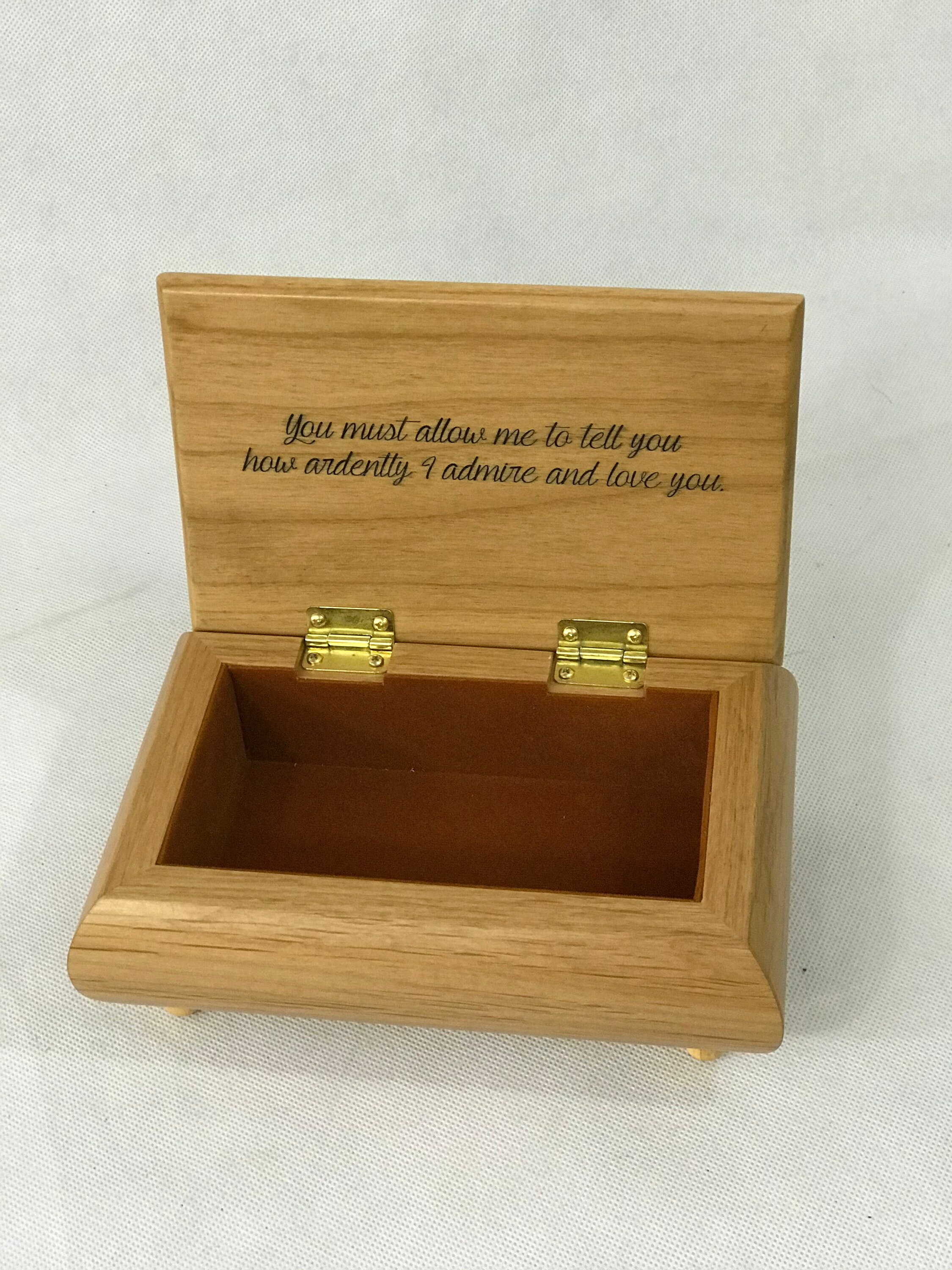 Alder Wood Jewelry Box Custom Engraved Wooden Jewelry Box Etsy Canada