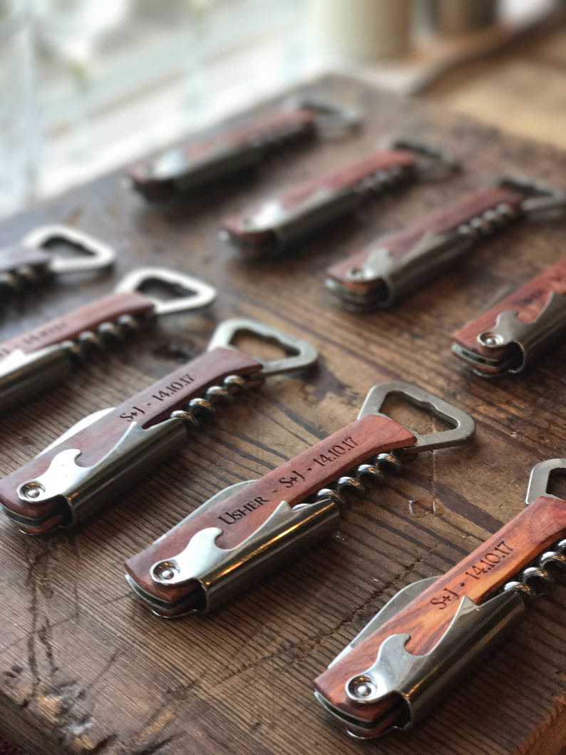 Personalized Rosewood Wine Bottle Opener Wedding Favors Etsy