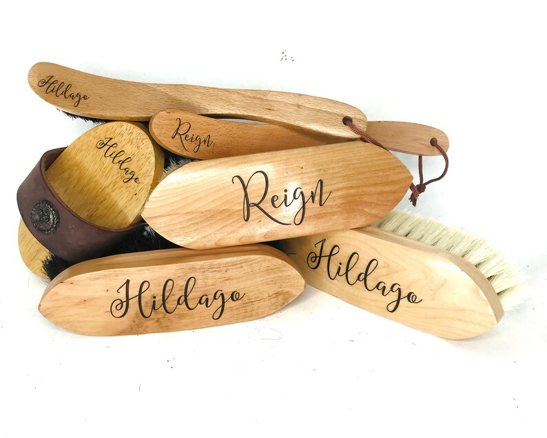 Personalized Equestrian Horse Brush Set two Three or Four Etsy