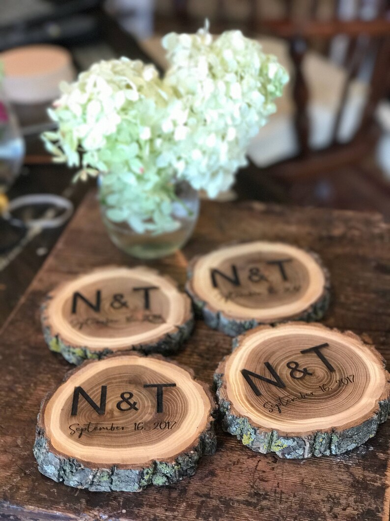 Personalized Rustic Wood Coaster Wedding Favors Personalized Etsy Ireland