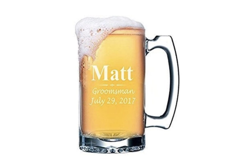 Personalized Beer Stein Etched Glass Beer Mugs Laser Etsy