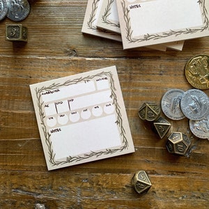 Stat block sticky note for DnD, Pathfinder, ttrpg stationery, dnd stationery, fantasy stationery, DM tools, gift for DM