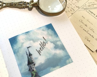 Cloud castle vellum sticky note, cloud stationery, fantasy stationery, vellum sticky note, vellum stationery (discontinuing)