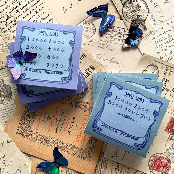 Spell slots sticky notes, ttrpg sticky note, spell slot tracker, spell tracker, dnd sticky note, dnd stationery