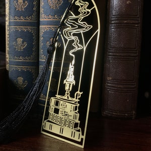 Cathedral candlestick metal brass bookmark, dark academia image 2