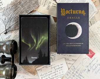 Nocturna Oracle deck, 48 card deck with guidebook, night, moon, dark nature based divination deck