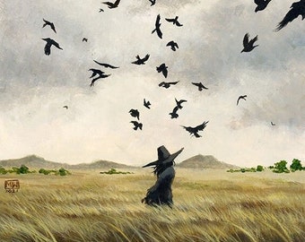 Harvest - 8x10 fine art print, witchy art, ominous art, crows