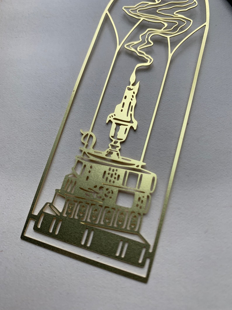 Cathedral candlestick metal brass bookmark, dark academia image 3