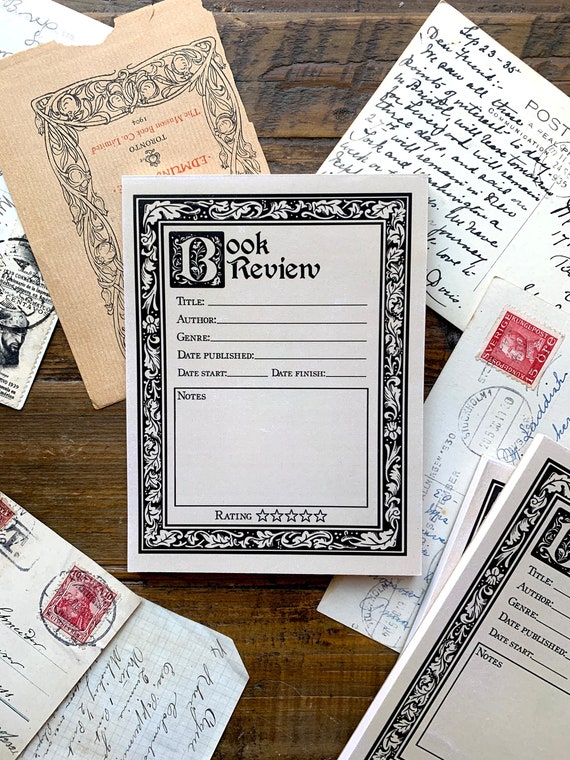 Book review notepad, dark academia notepad, bookish notepad, book review tracker, Floral notepad, William Morris inspired