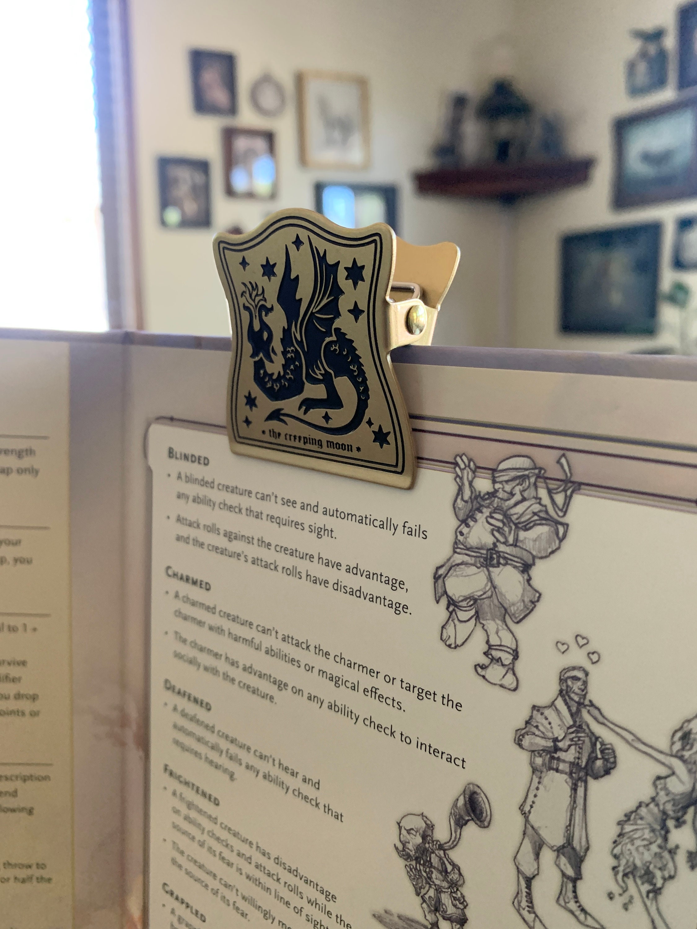 Draco metal journal clip, scrapbook clip, brass clip, binder clip, dragon stationery, dragon clip, DM tools, gift for DM, DnD stationery