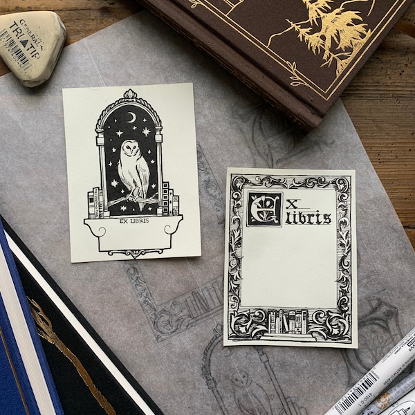 Exlibris adhesivo 2-pack, ex libris, academia oscura