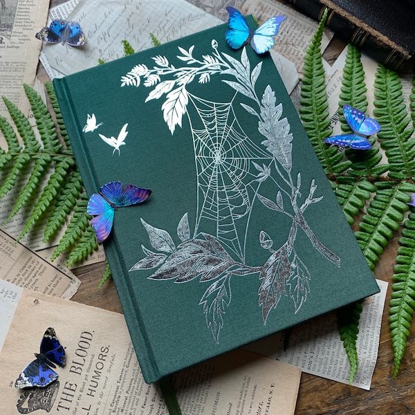 The Botanist - B6 Skizzenbuch, Aquarell Notizbuch, 300gsm, Leinen Notizbuch, Aquarell Notizbuch, Dark Academia, Vegan