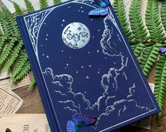 The Astronomer - B6 vegan blank foil notebook, 120gsm ivory paper, dream journal, celestial notebook, astrology notebook, dark academia