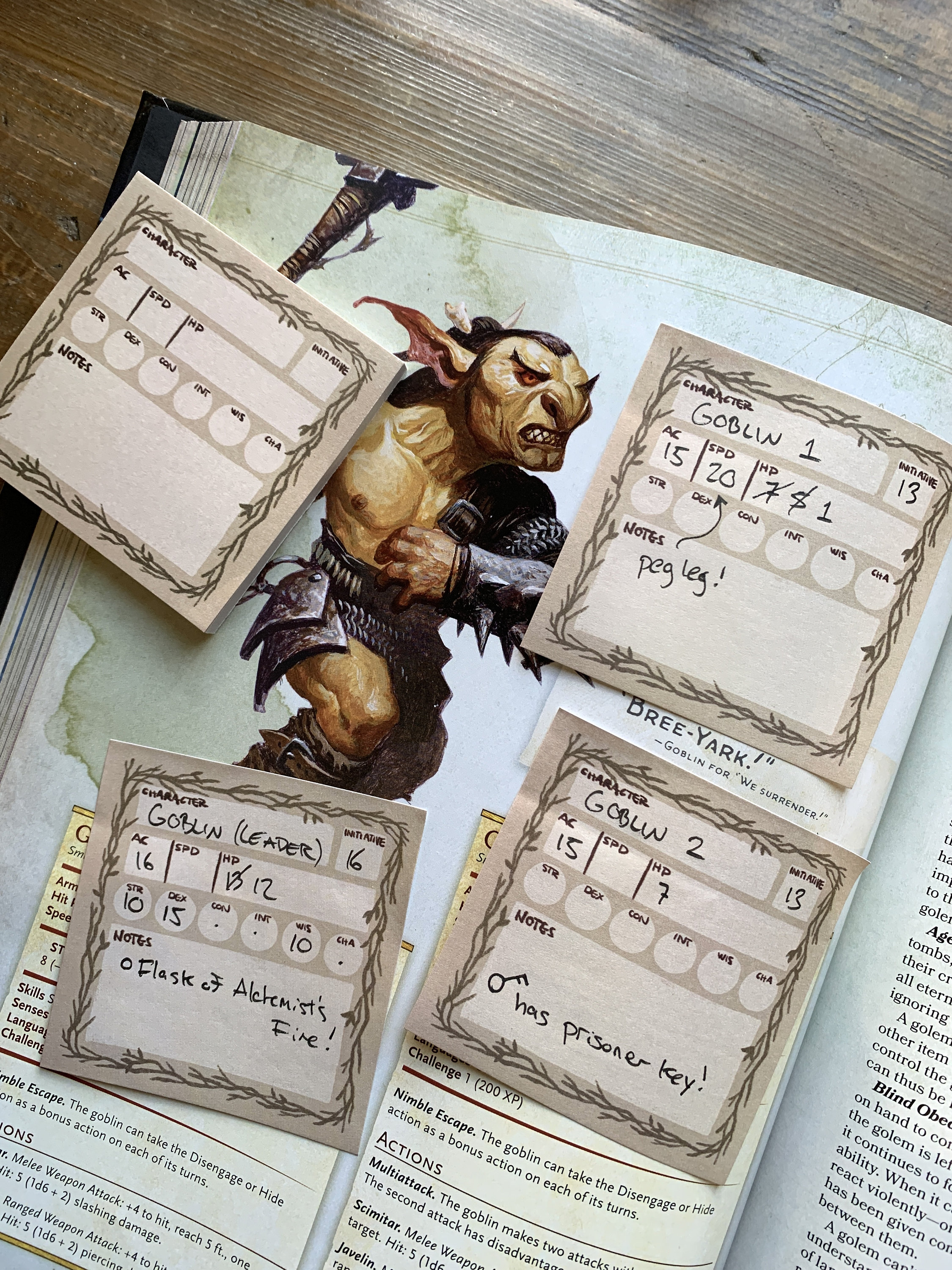 Stat Block Sticky Note for Dnd, Pathfinder, Ttrpg Stationery, Dnd ...