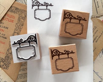 Hanging shop sign rubber stamp