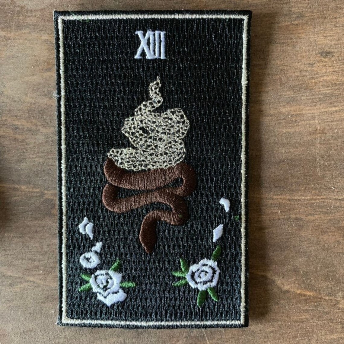 Esoteric Patch Death Tarot Embroidered Patch, Iron on Patch, Snake Patch, Tarot Patch ...