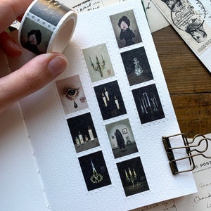 Haunted Victorian Manor stamp washi tape, Halloween washi, Victorian washi, haunted house image 1