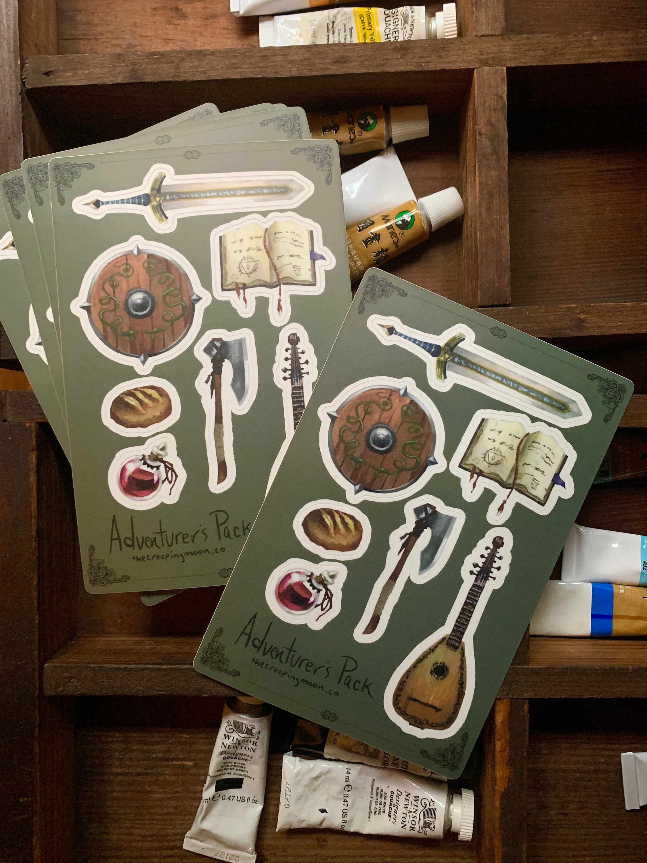 Adventurer's Pack Sticker Sheet, Vinyl Stickers, D&D Stickers, Dnd ...