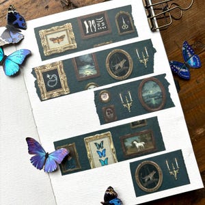 Gallery Wall washi tape, 30mm washi tape, Victorian washi tape, dark academia washi tape, dark academia stationery