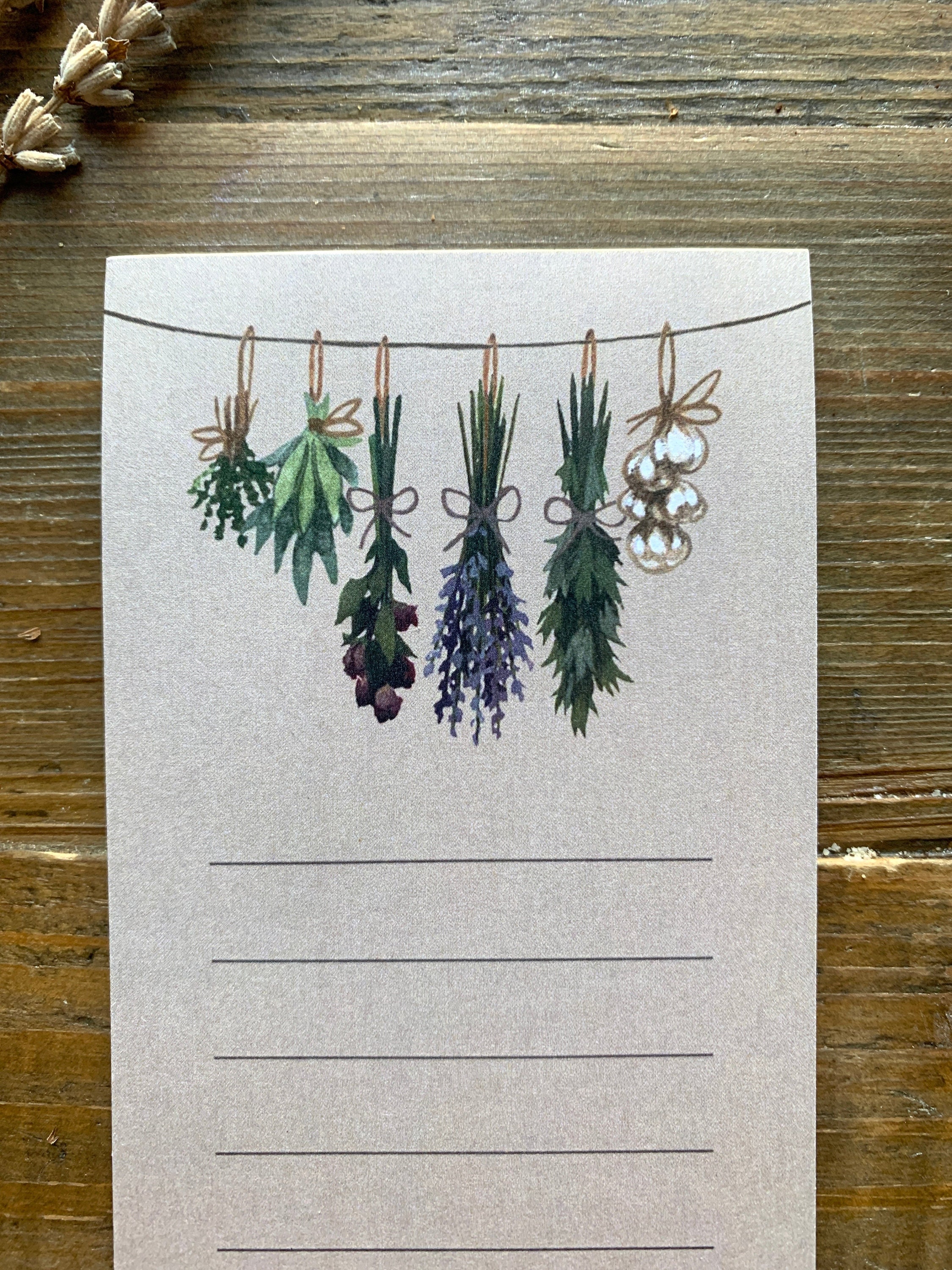 Witch's Herbs Notepad, Halloween Notepad, Market Pad, Skinny