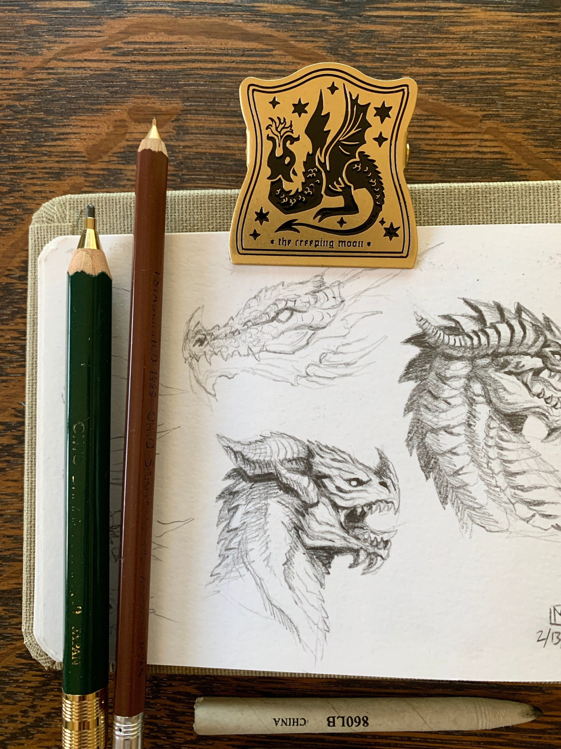 Draco metal journal clip, scrapbook clip, brass clip, binder clip, dragon stationery, dragon clip, DM tools, gift for DM, DnD stationery