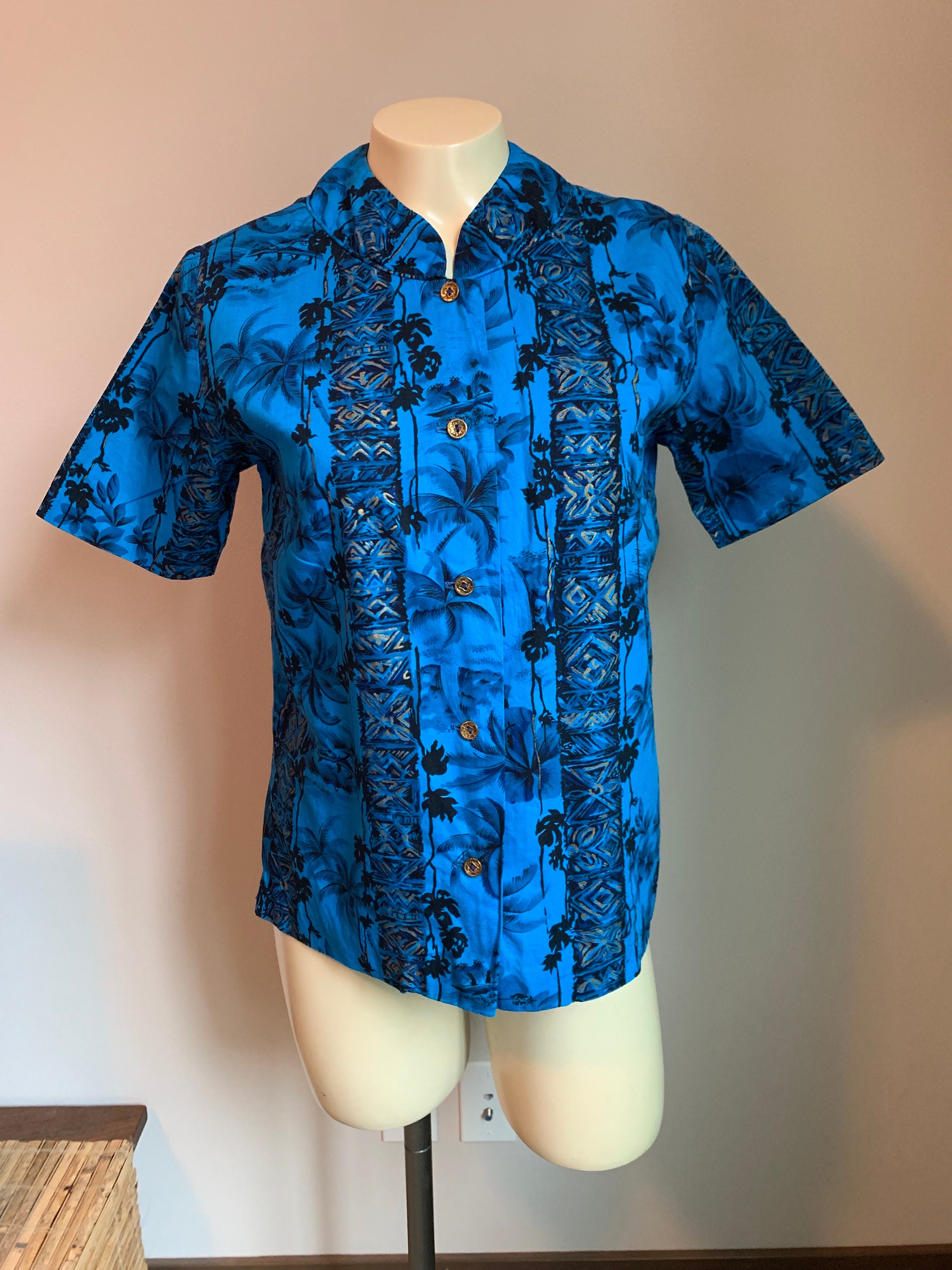 1950s Tiki Blouse - Etsy 1950s Tiki Blouse - Etsy
