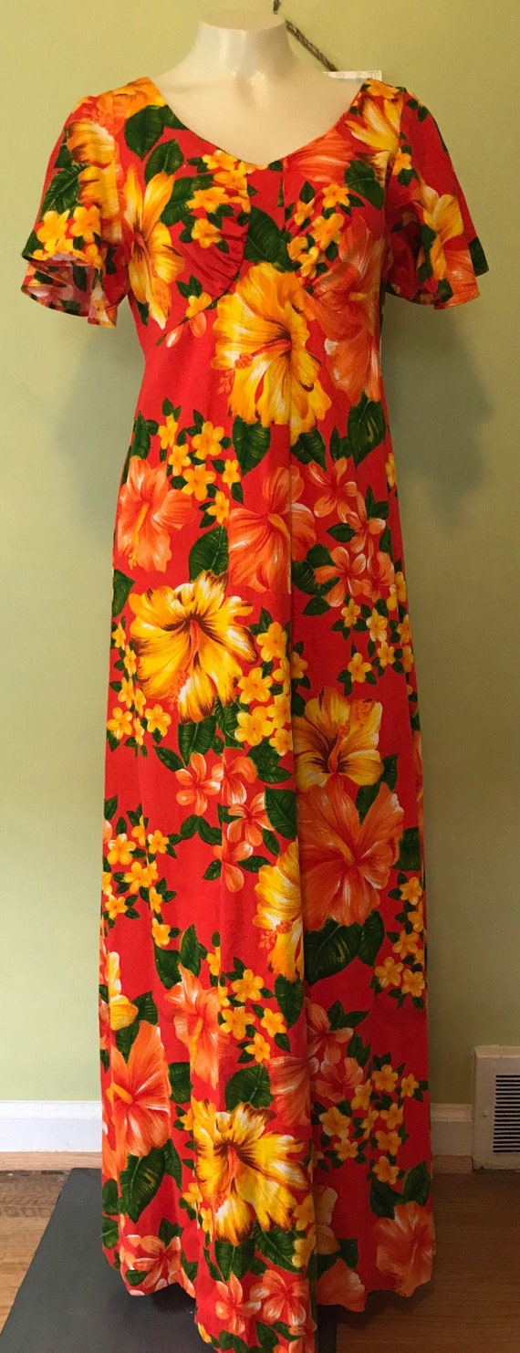 Vintage Hawaiian Dress, Size Medium