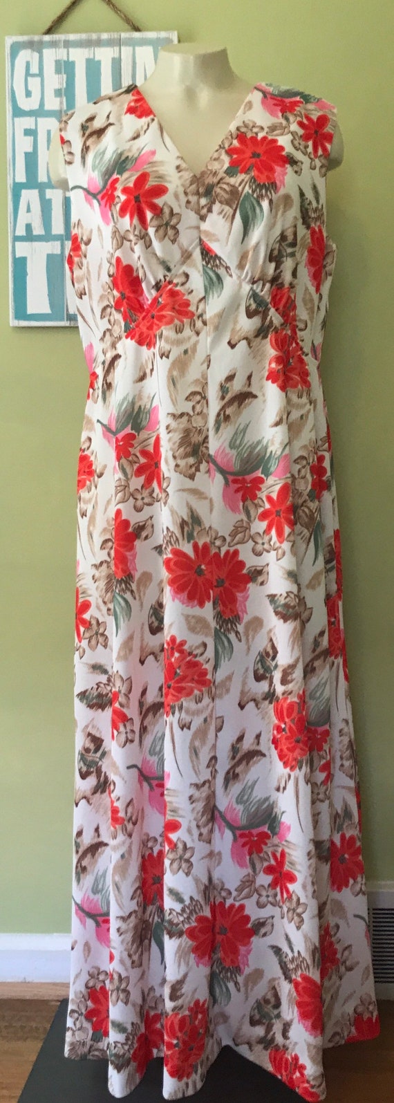 Vintage Summer Maxi Dress, Size Large