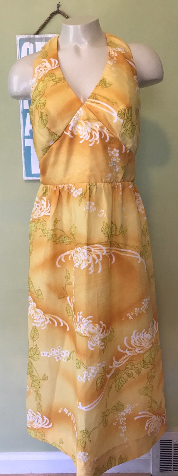 Vintage Hawaiian Halter Dress, Size Small