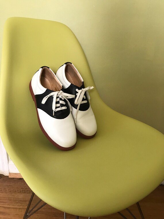 yellow saddle shoes