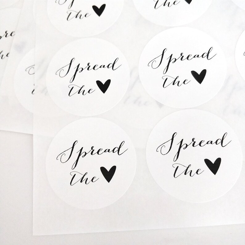 Spread The Love Labels for Mason Jars Canning Jars 2.5 Inches by Once Upon Supplies Jam and Jelly Labels Set of 36 Labels
