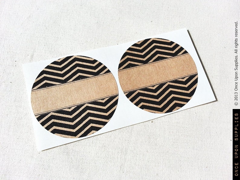 Canning Supplies Fits Regular or Wide Mouth Lids Round Stickers for Mason Jars Kitchen Pantry Labels with Rustic Chevron Stripes Pattern