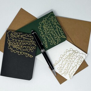 6 String of Pearls Notecards with Kraft Envelopes / Missing You Cards / Crazy Plant Lady / Write Like a Boss