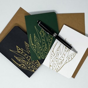 6 Tarjetas de notas de plantas de serpiente con sobres Kraft / Tarjetas perdidas / Crazy Plant Lady / Write Like a Boss