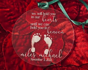 Engel Baby Kind Verlust Geschenk, Erinnerung Ornament, Gedenkornament, Weihnachtsschmuck, Fußabdrücke Ornament