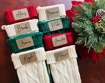 Personalisierte Weihnachtsstrümpfe, Weihnachtsstrümpfe mit individuellem Namen, Weihnachtsstrümpfe mit Gravur, Geschenk für die Familie