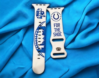 Indianapolis Colts Football Apple Uhrenarmband 40mm, für Papa, Geschenke für Mann, Football Geschenke für Freund, Go Colts, INDY, für den Schuh